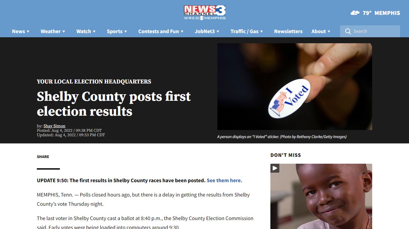 Shelby County posts first election results | WREG.com