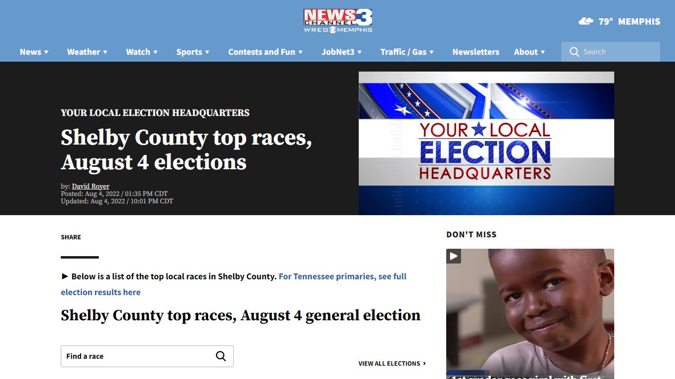 Shelby County August 4 election results - wreg.com